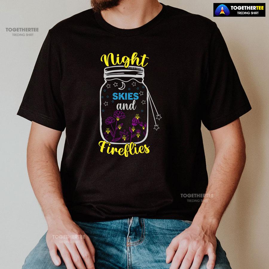 Night Skies And Fireflies Camping T-Shirt - Image 2
