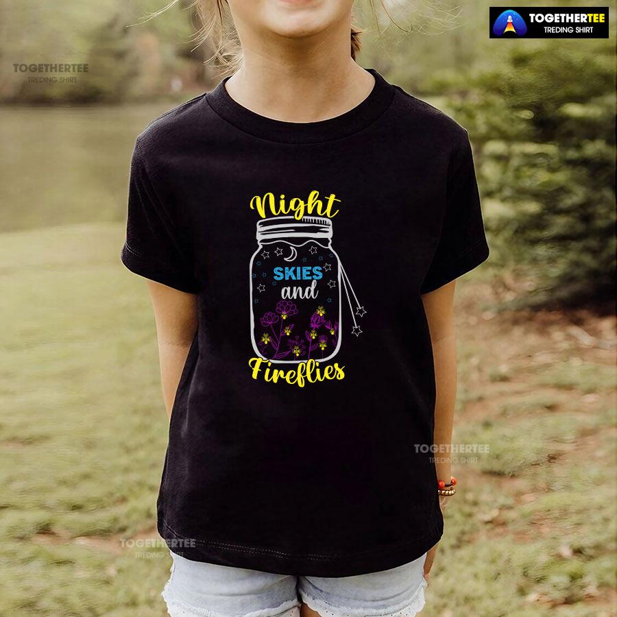 Night Skies And Fireflies Camping T-Shirt - Image 4