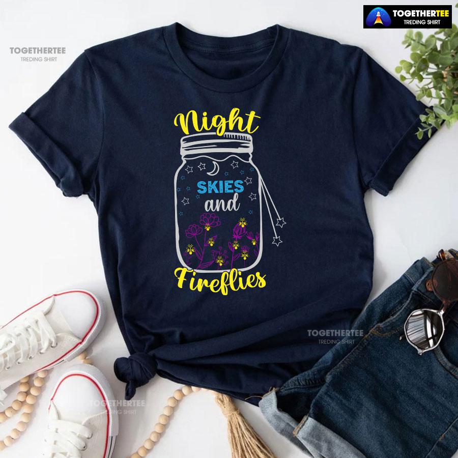Night Skies And Fireflies Camping T-Shirt - Image 5