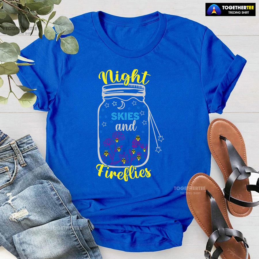 Night Skies And Fireflies Camping T-Shirt - Image 6