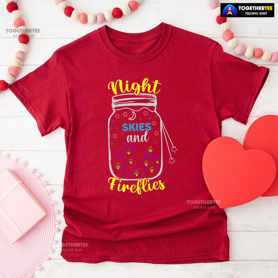 Night Skies And Fireflies Camping T-Shirt - Image 8