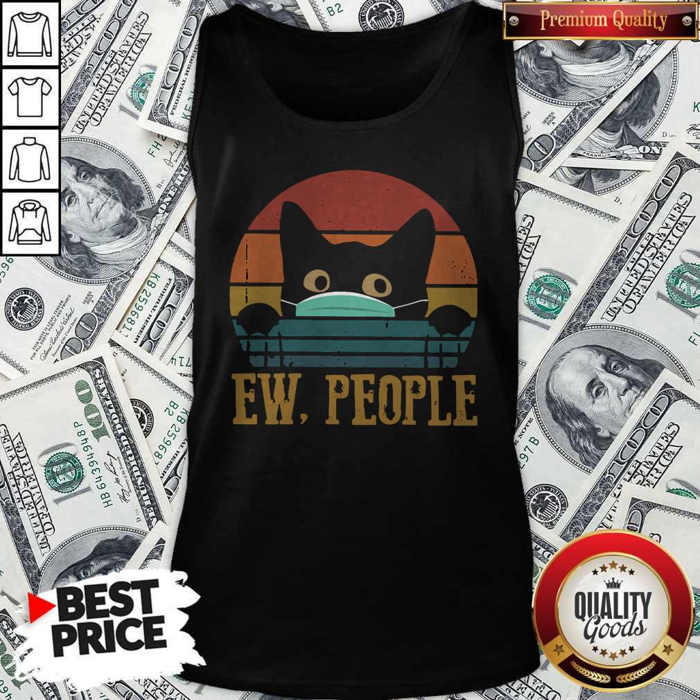 Nice Black Cat Face Mask Ew People Vintage Shirt - Image 4