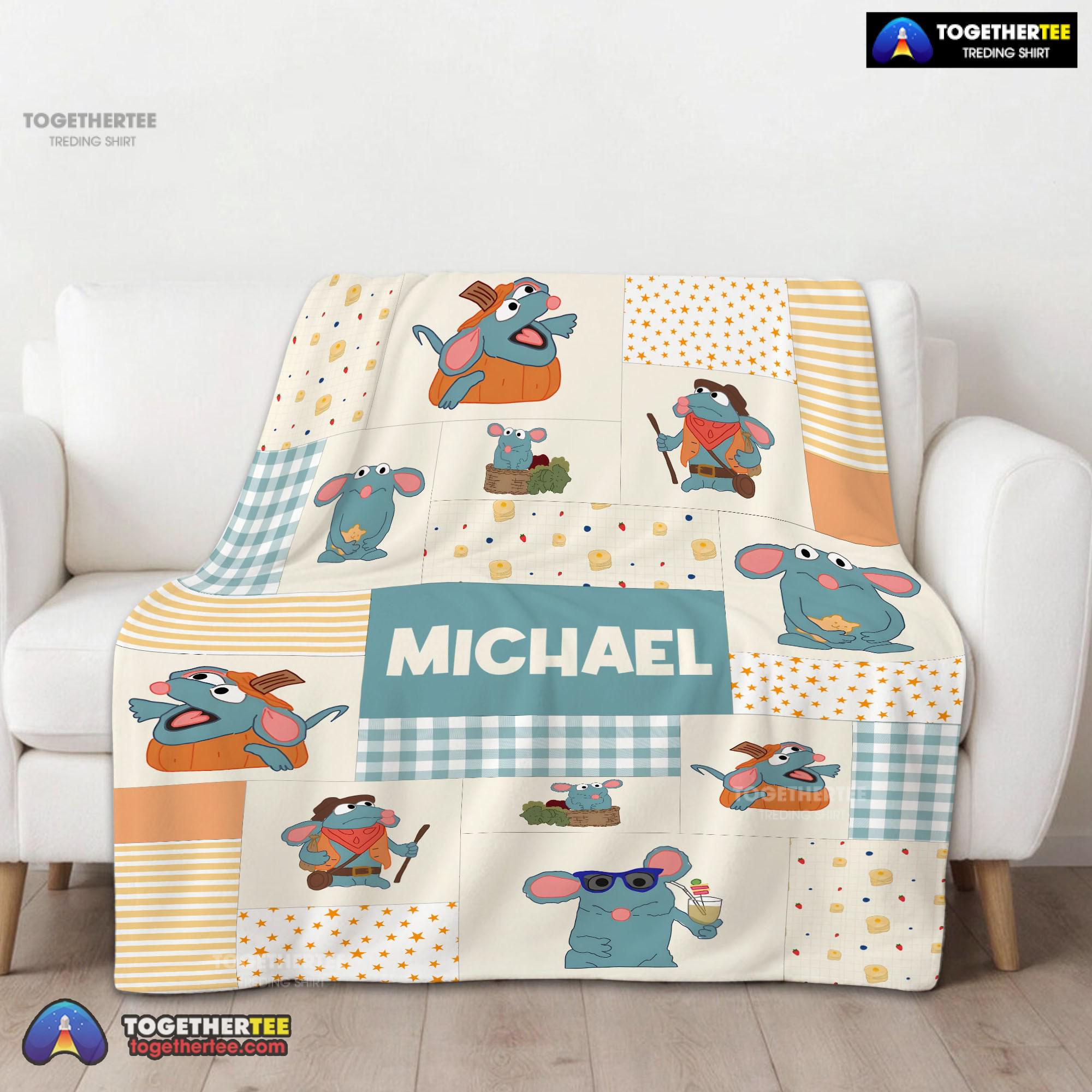 Official Nice Ratatouille Tutter Mood Patchwork Blanket Fleece Customized Blanket - Image 2