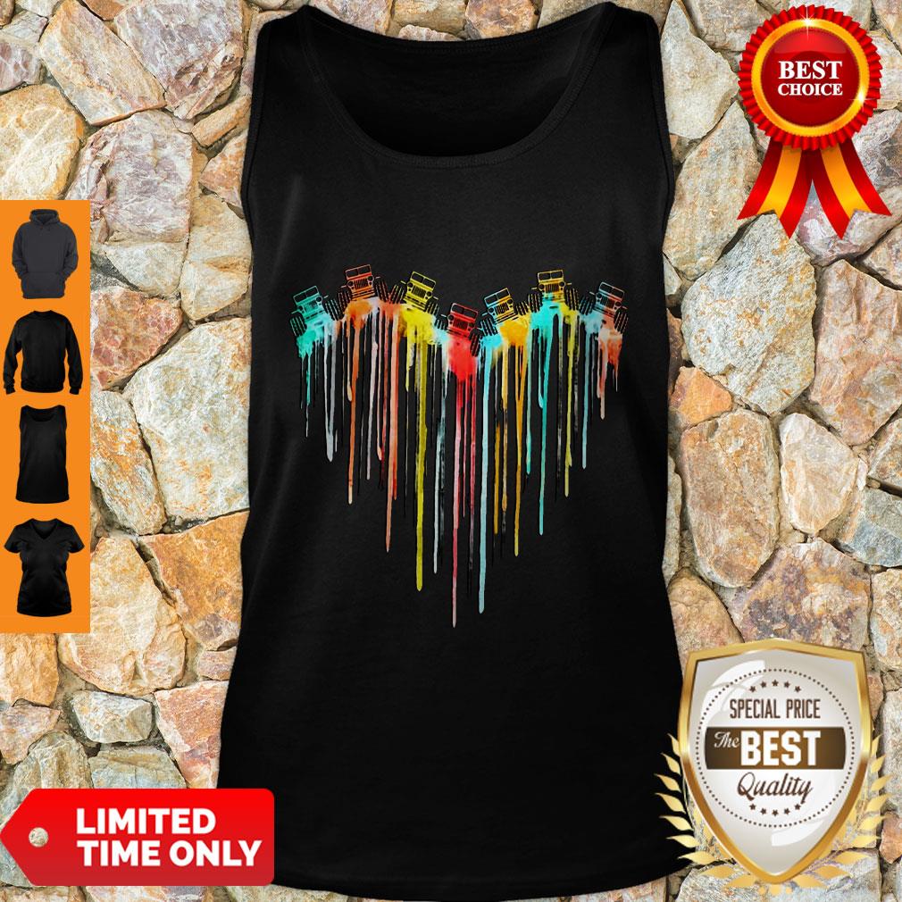 Awesome Colorful Dripping Heart Jeep Shirt - Image 5