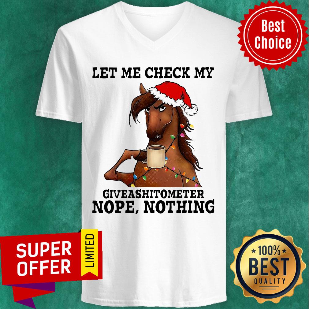 Official Horse Let Me Check My Giveashitometer Nope Nothing Shirt - Image 4