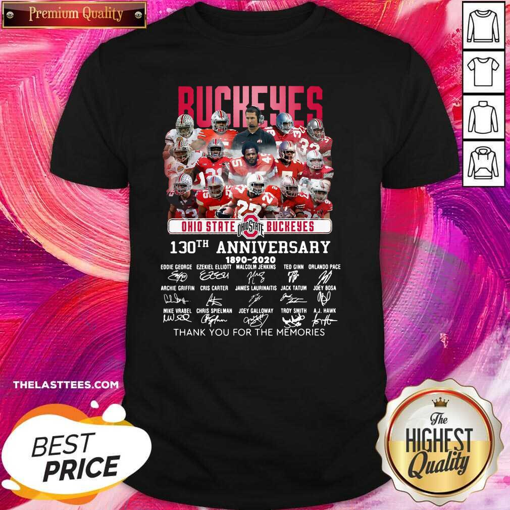 Hot Ohio State Buckeyes 130th Anniversary Thank You For The Memories Signature Shirt