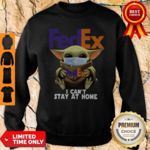 Alternative view of Star Wars Baby Yoda Face Mask Hug FedEx I Can’t Stay At Home Shirt