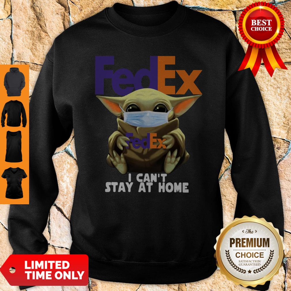 Star Wars Baby Yoda Face Mask Hug FedEx I Can’t Stay At Home Shirt - Image 2