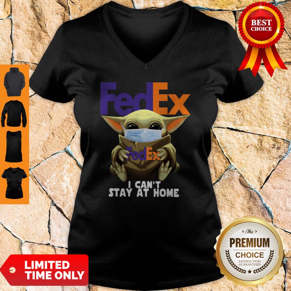 Star Wars Baby Yoda Face Mask Hug FedEx I Can’t Stay At Home Shirt - Image 4