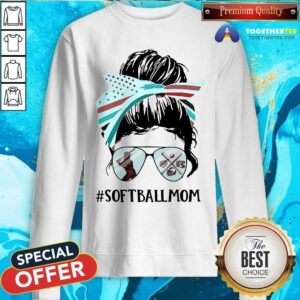 Alternative view of Sofball Mom Messy Bun Girl Shirt