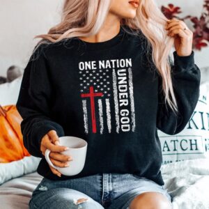 Alternative view of Christian Faith Family Freedom Vintage Usa Flag Shirt