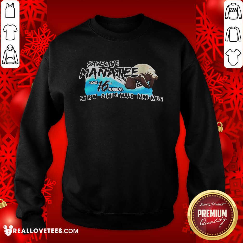 Vip Save The Manatee LCHS 16 Annual 5k Run 2 Mile Walk Mini Mile Shirt - Image 3