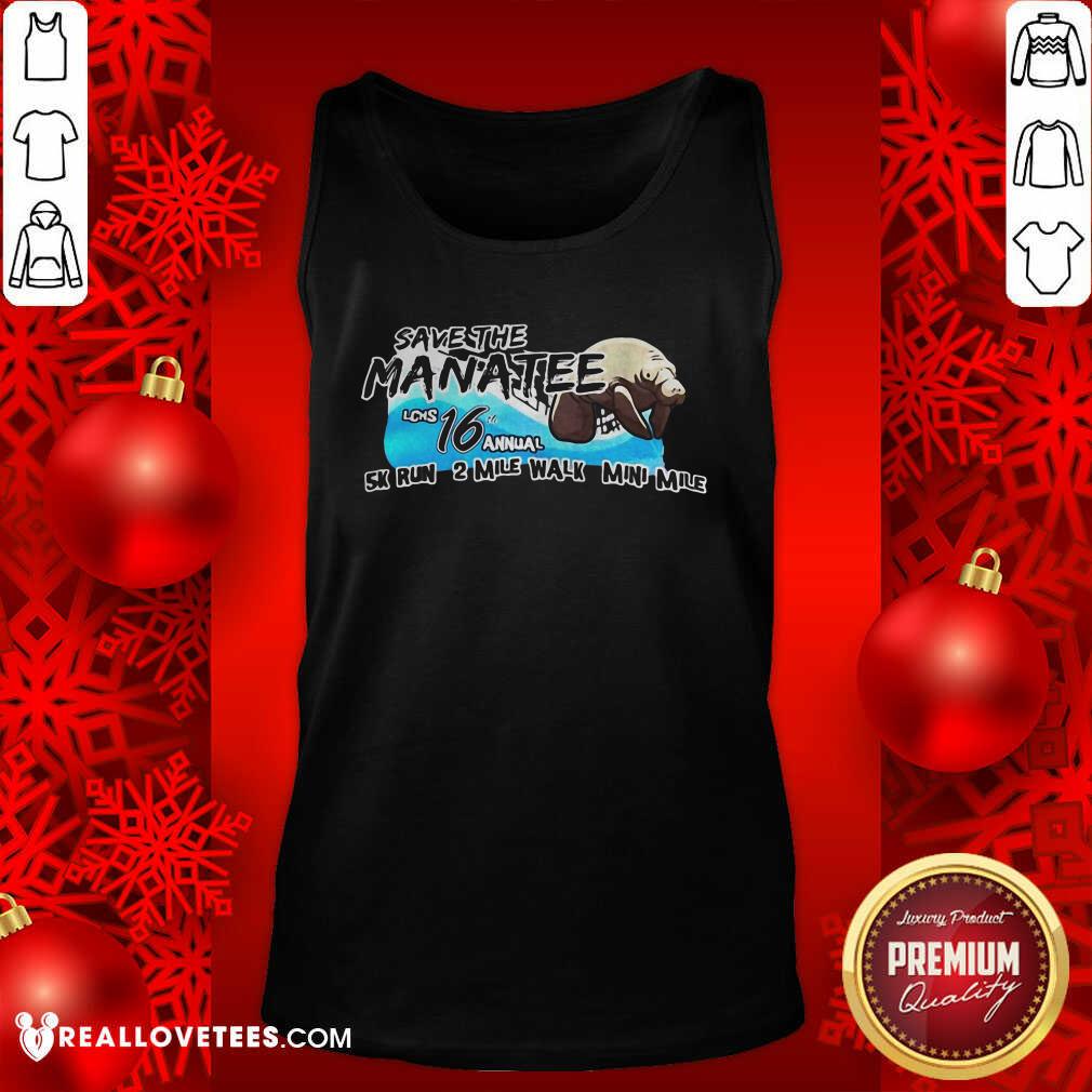 Vip Save The Manatee LCHS 16 Annual 5k Run 2 Mile Walk Mini Mile Shirt - Image 2