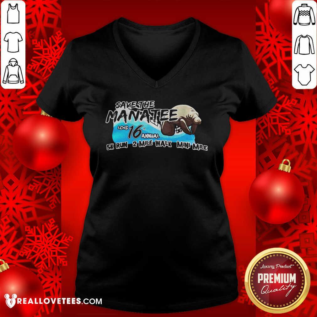 Vip Save The Manatee LCHS 16 Annual 5k Run 2 Mile Walk Mini Mile Shirt - Image 5
