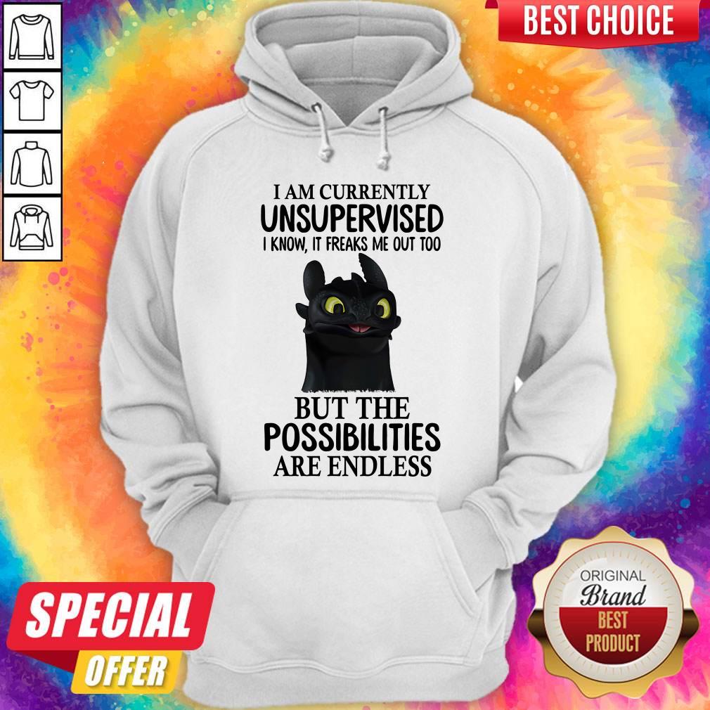 I Am Currently Unsupervised I Know It Freaks Me Out Too But The Possibilities Are Endless Toothless Dragon Shirt - Image 5