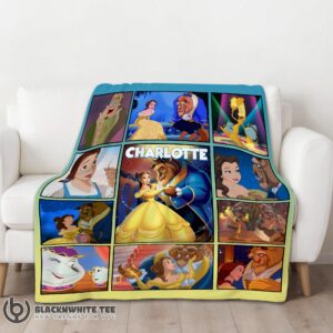 Alternative view of Happy Cute Goood Disney Beauty And The Beast Mystery To Love Collage Blanket Fleece Customized Blanket