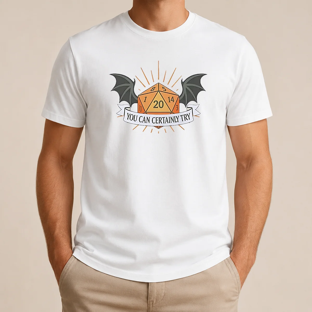 Hot You Can Certainly Try D20 Dice With Wings Shirt