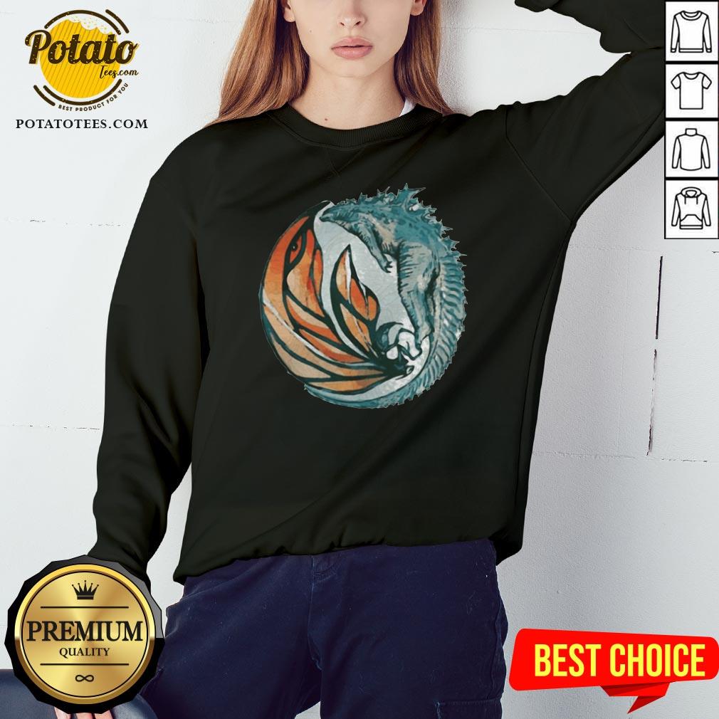 Perfect Godzilla King And Queen Yin And Yang Shirt - Image 4