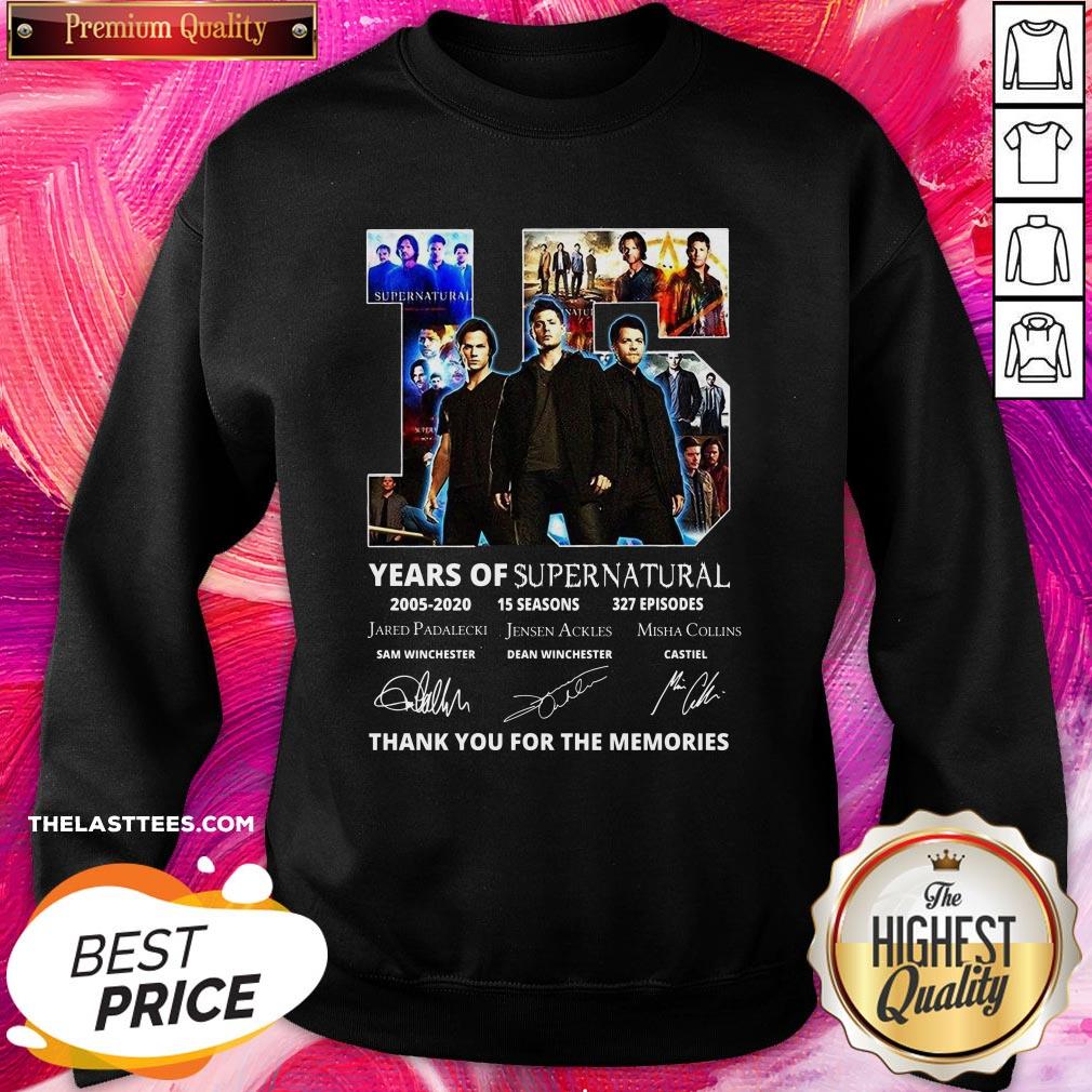 Top 15 Years Of Supernatural Thank You For The Memories Signatures Shirt - Image 4