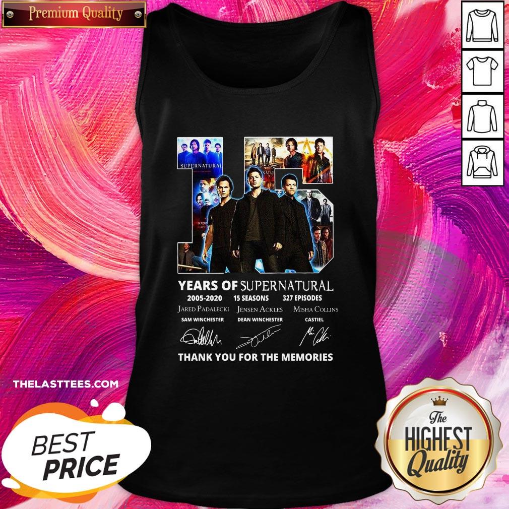 Top 15 Years Of Supernatural Thank You For The Memories Signatures Shirt - Image 3