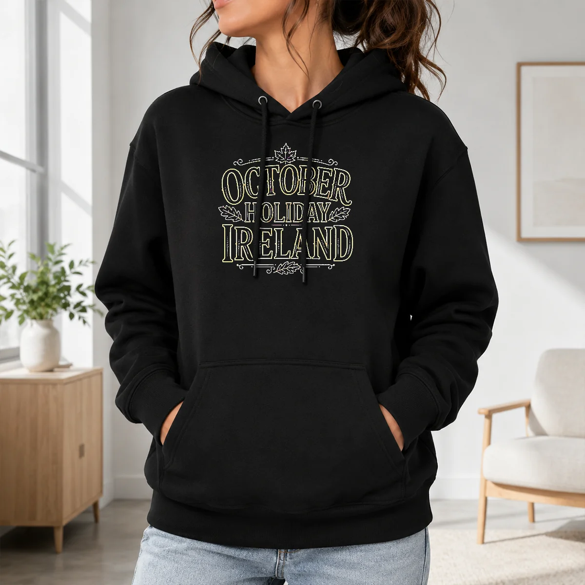 Nice October Holiday Ireland Line Art Cozy Fall Shirt - Image 7