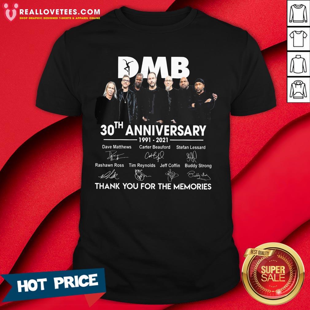 Vip DMB 30th Anniversary 1991 2021 Thank You For The Memories Signatures Shirt
