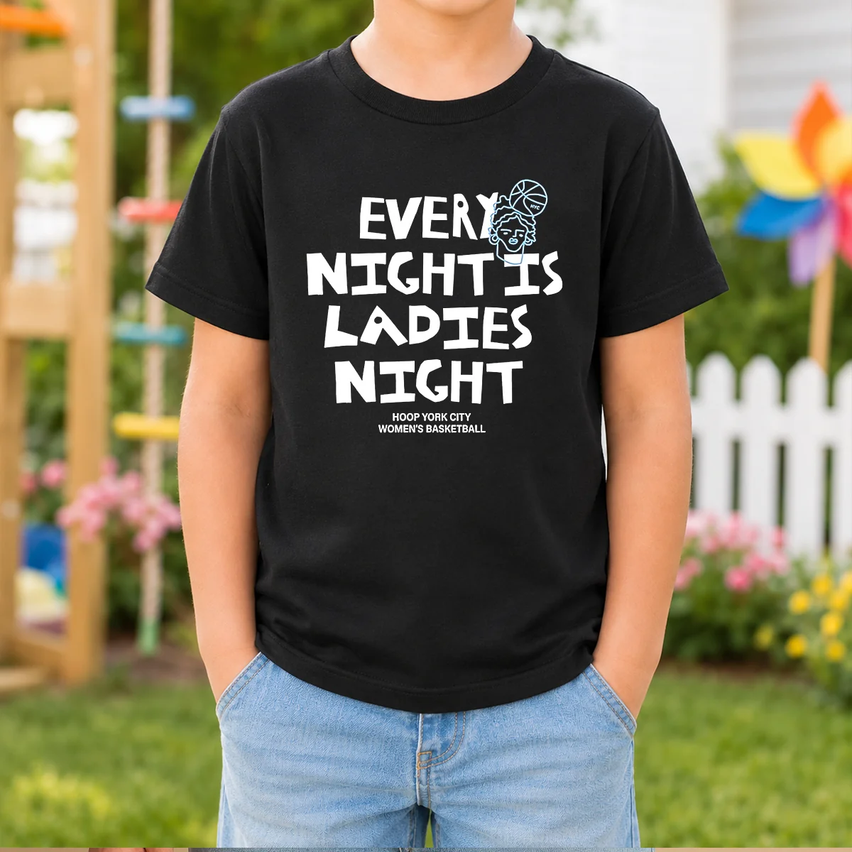 Funny Every Night Is Ladies Night Hoop York City Women'S Basketball Shirt - Image 9