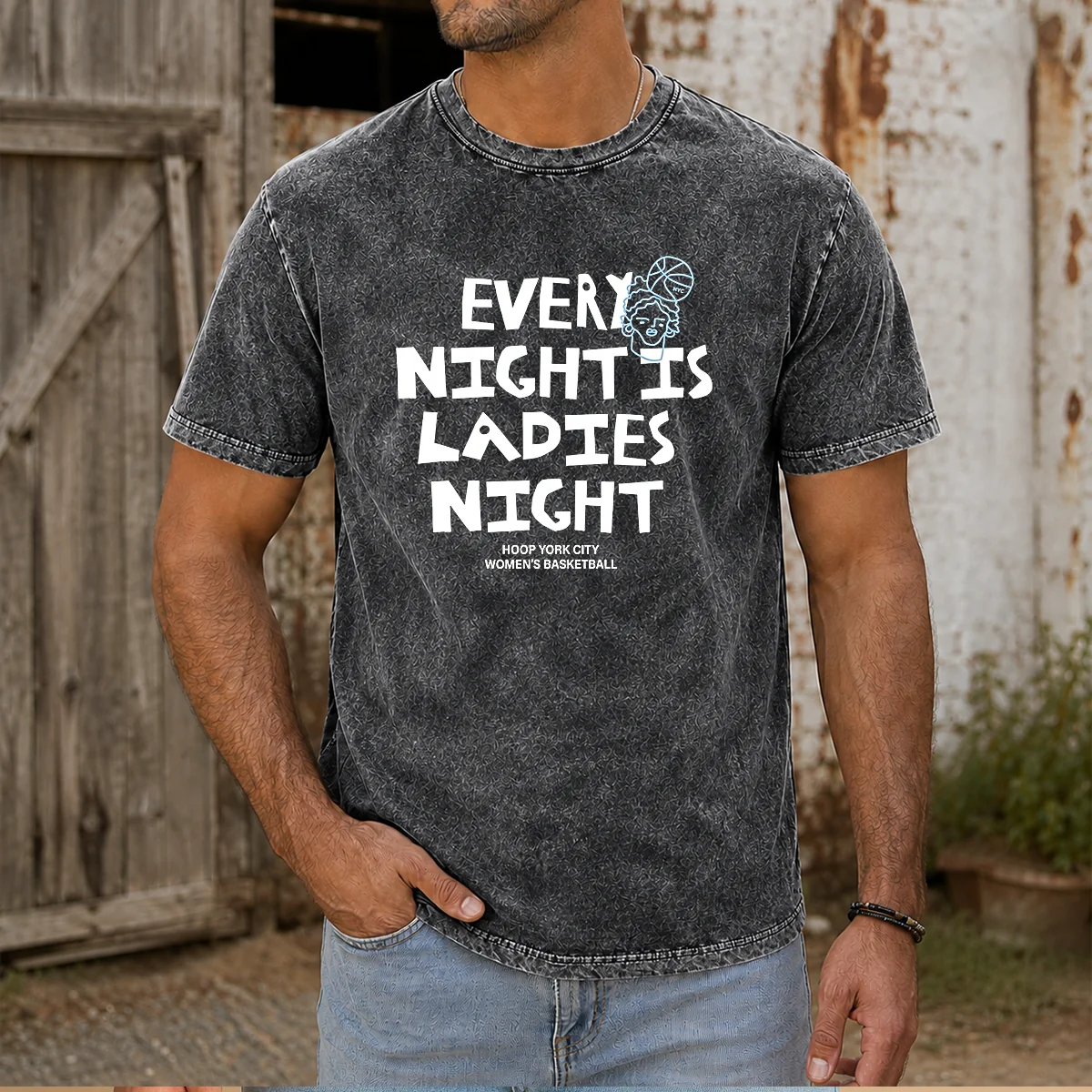 Funny Every Night Is Ladies Night Hoop York City Women'S Basketball Shirt - Image 8