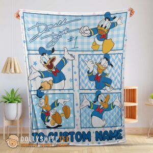 Perfect Disney Donald Duck With Signature And Friends Donald Duck Moods Blanket Customize Blanket