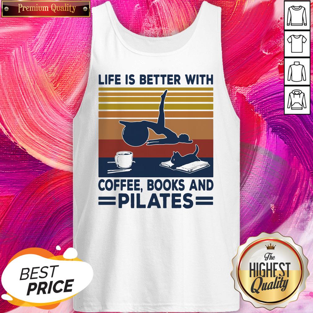 Lovely Life Is Better With Coffee Books And Pilates Vintage Shirt - Image 3