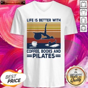 Alternative view of Lovely Life Is Better With Coffee Books And Pilates Vintage Shirt