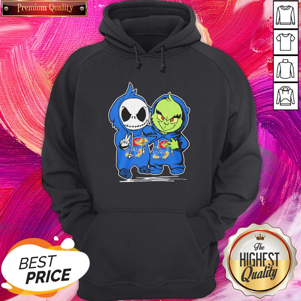 Nice Baby Skeleton And Baby Grinch Kansas Jayhawk Shirt - Image 5