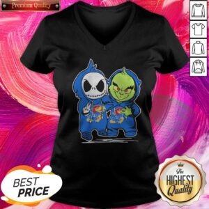 Alternative view of Nice Baby Skeleton And Baby Grinch Kansas Jayhawk Shirt