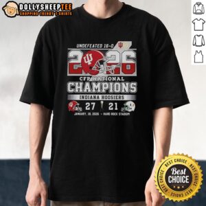 Top Hoosiers Indiana CFP National Champions 2026 Undefeated Final Score Helmet T-Shirt