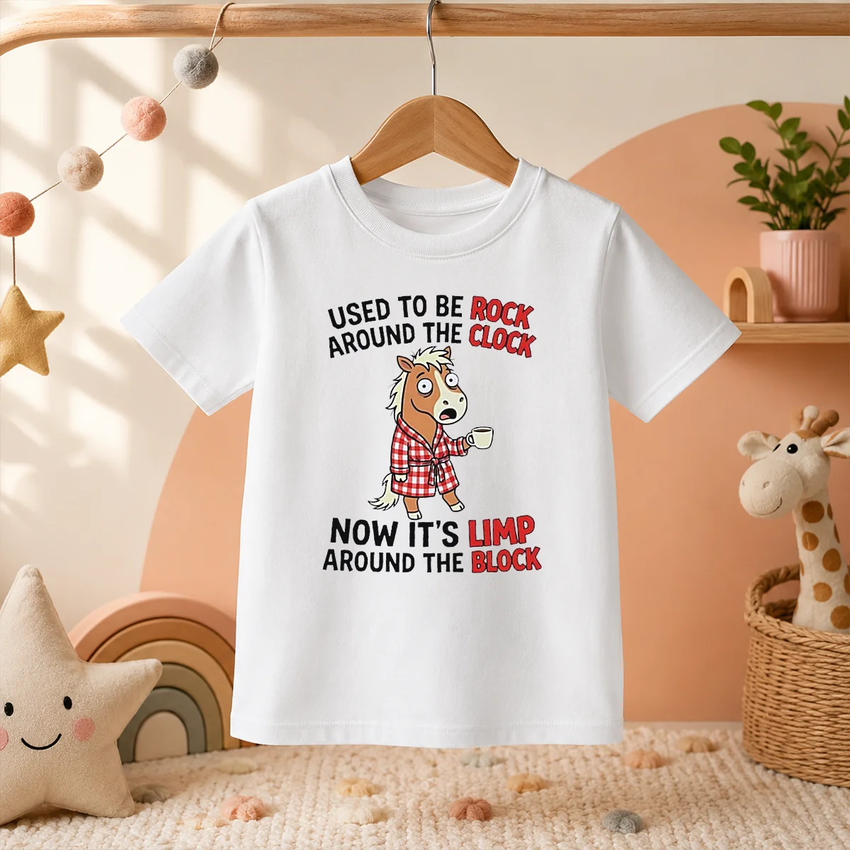Original Horse Used To Be Rock Around The Clock Now It's Limp Around The Block Shirt - Image 9