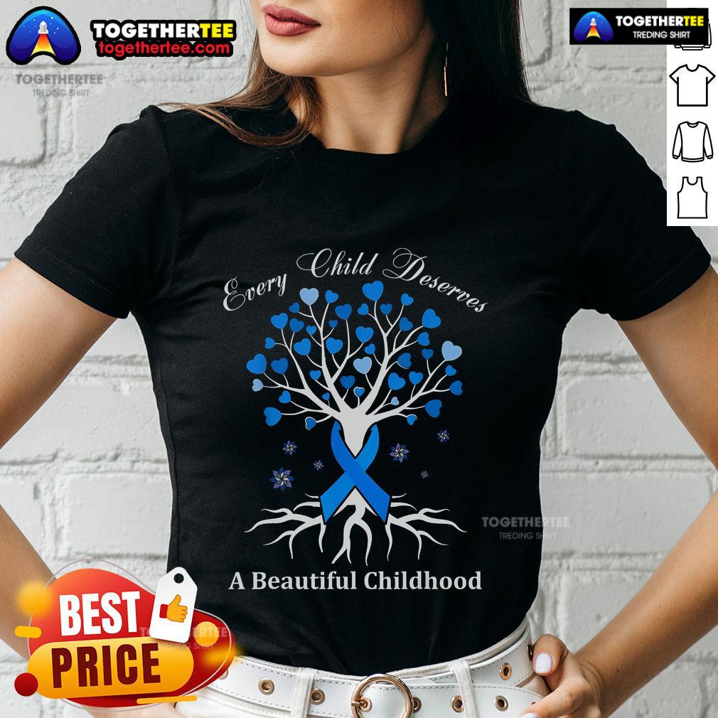 Premium Pinwheels Blue Ribbon Child Abuse Prevention Awareness T-Shirt - Image 3
