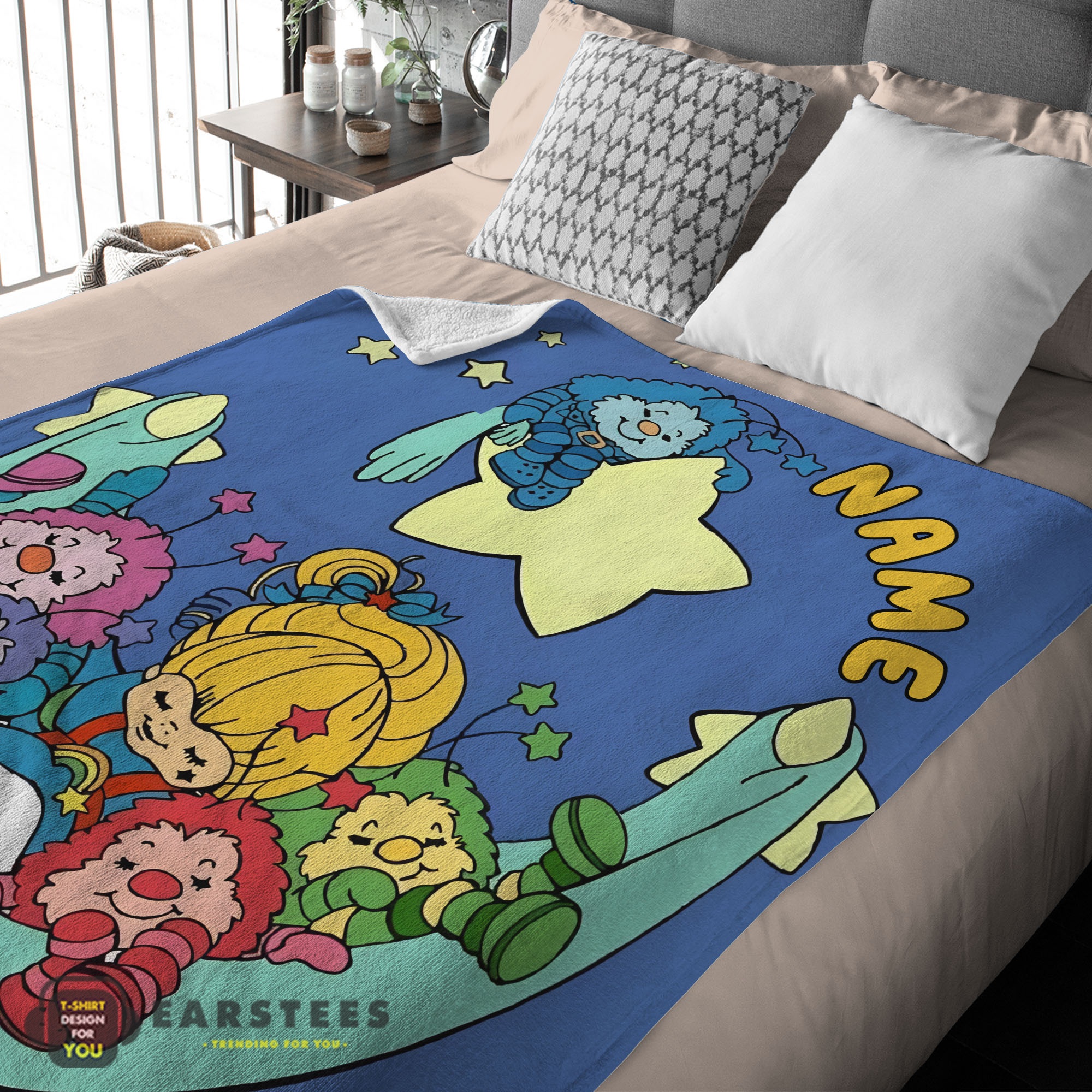 Good Rainbow Brite Sleeping on the Star Blanket Fleece Customized Blanket - Image 2