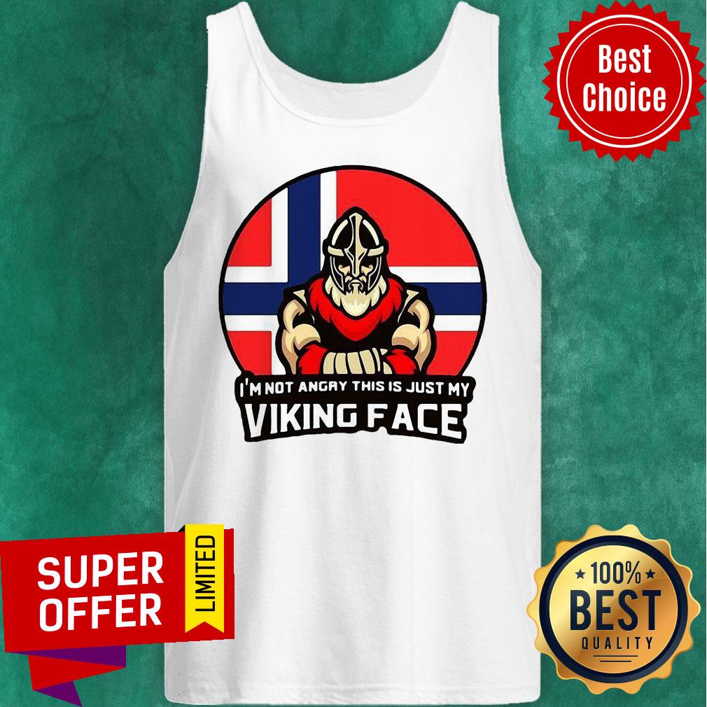 I’m Not Angry This Is Just My Viking Face Norwegian Flag Shirt - Image 4