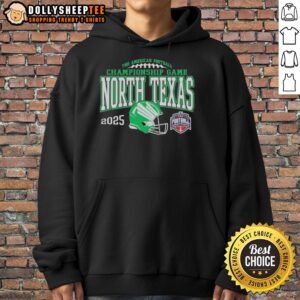 Alternative view of Nice North Texas Mean Green 2025 AAC Football Championship Bound T-Shirt