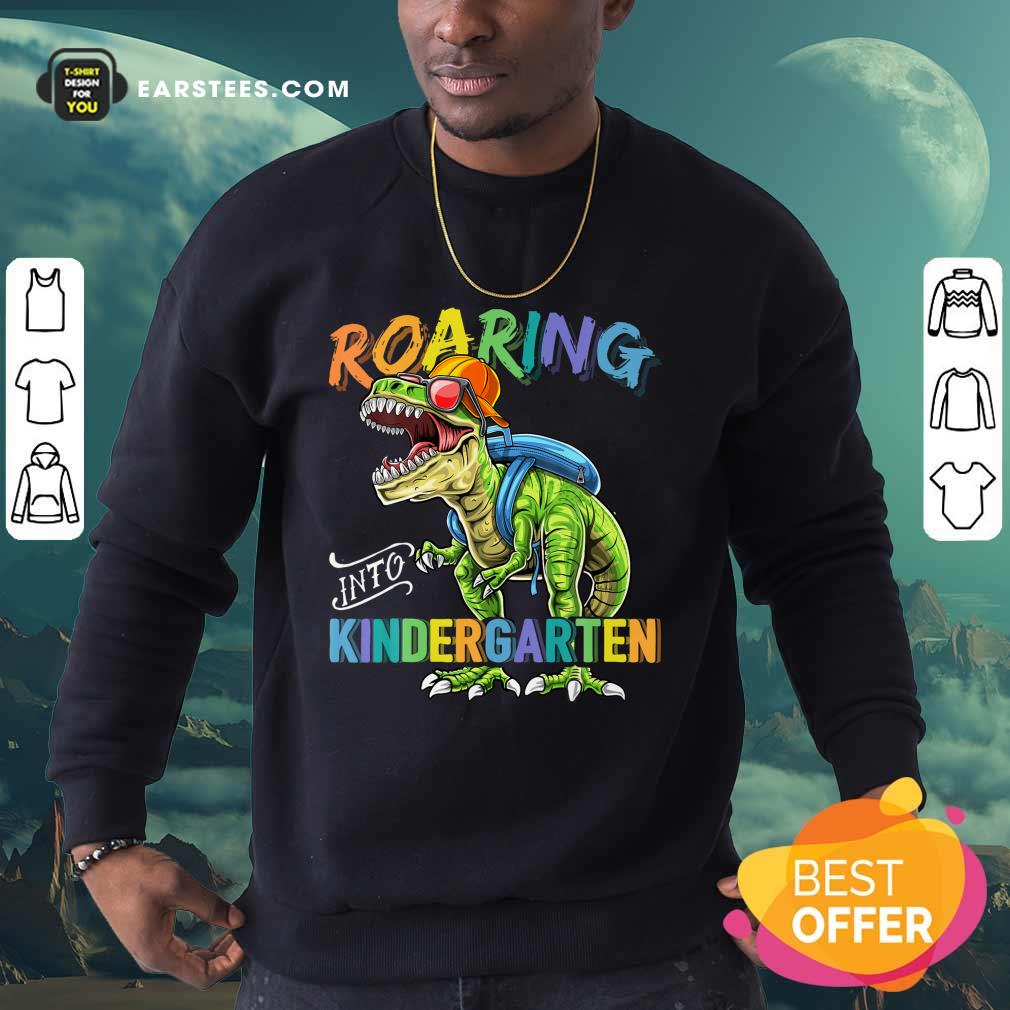 Dinosaur Roaring Into Kindergarten Shirt - Image 3