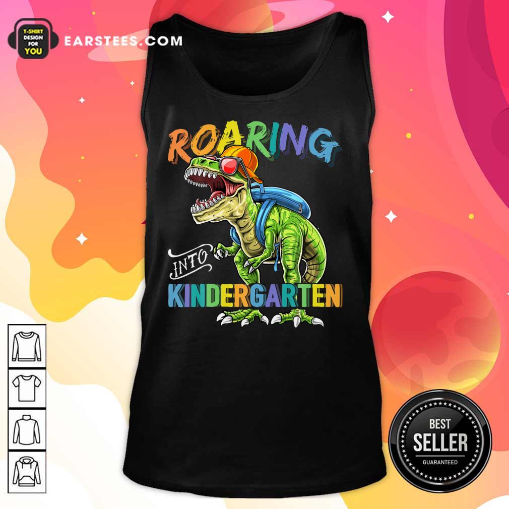 Dinosaur Roaring Into Kindergarten Shirt - Image 2