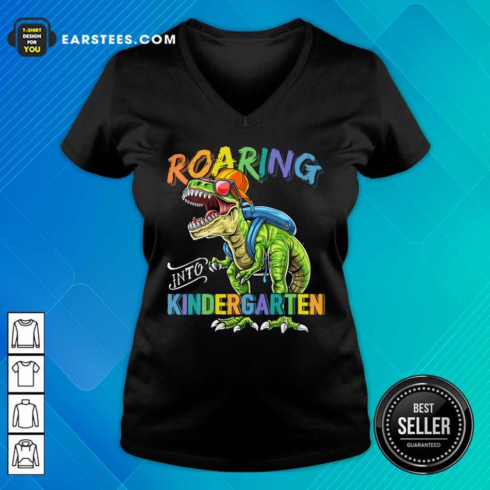 Dinosaur Roaring Into Kindergarten Shirt - Image 5