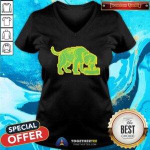 Alternative view of Nice Niko B Green Pixel Dog T-Shirt