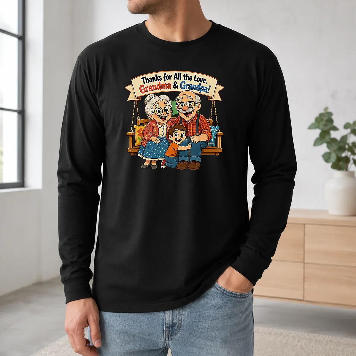 Awesome Original Grandparents Day Thank You Cartoon With Cozy Swing Shirt - Image 5