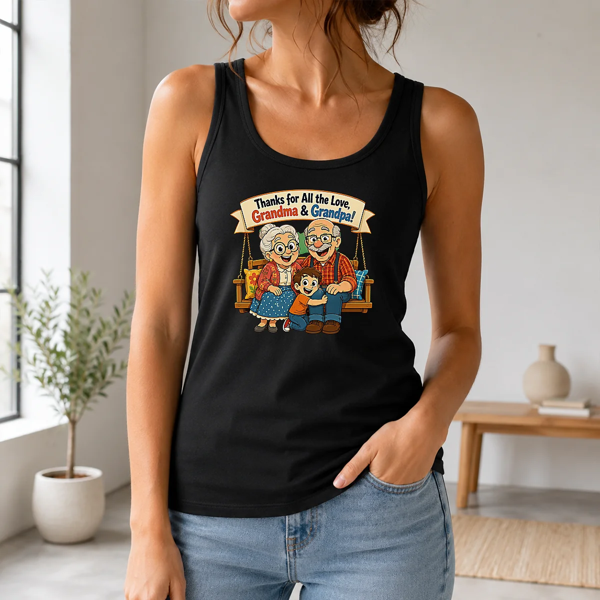 Awesome Original Grandparents Day Thank You Cartoon With Cozy Swing Shirt - Image 3