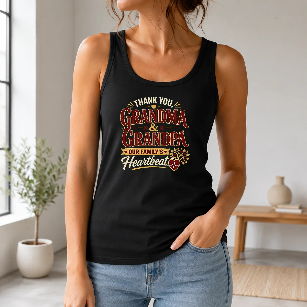 Happy Hot Grandparents Day Thank You Typography For Family Gifts Shirt - Image 3