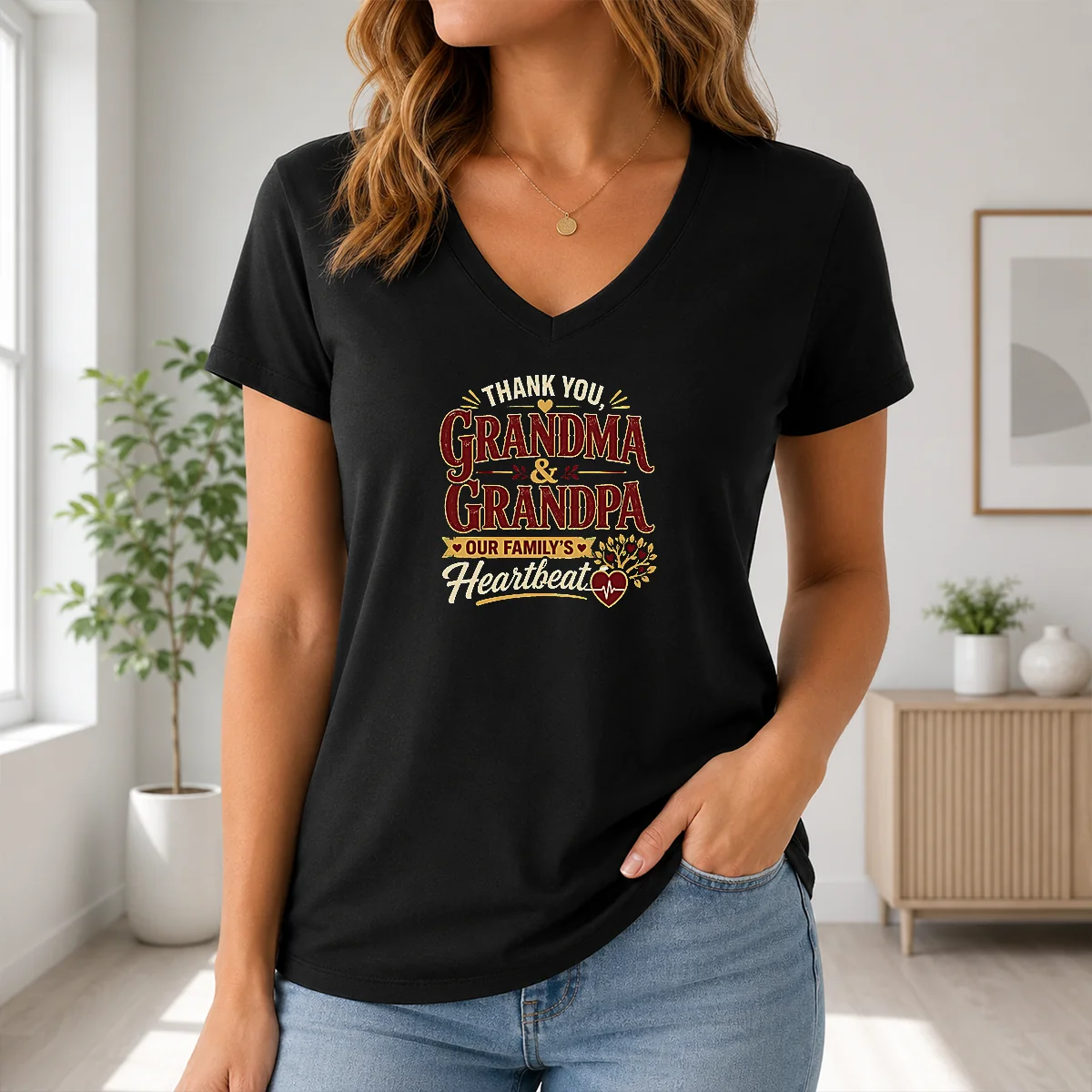 Happy Hot Grandparents Day Thank You Typography For Family Gifts Shirt - Image 2