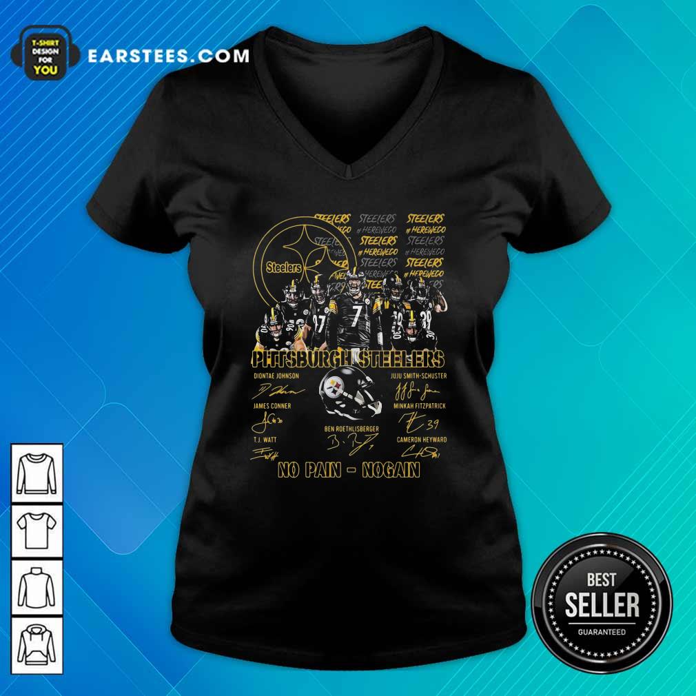Nice Pittsburgh Steelers No Pain No Gain Signatures Shirt - Image 3