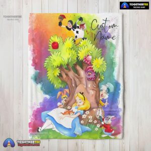 Official Disney Alice In Wonderland Dreaming Blanket Fleece Customized Blanket