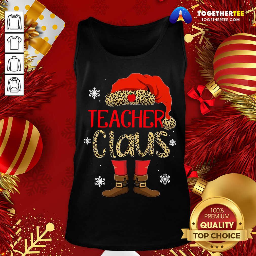 Beautiful Teacher Claus Leopard Merry Christmas Shirt - Image 3